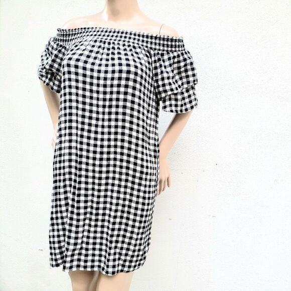 Women's Checkered Mini Dress With Pockets S NWOT - Picture 6 of 7